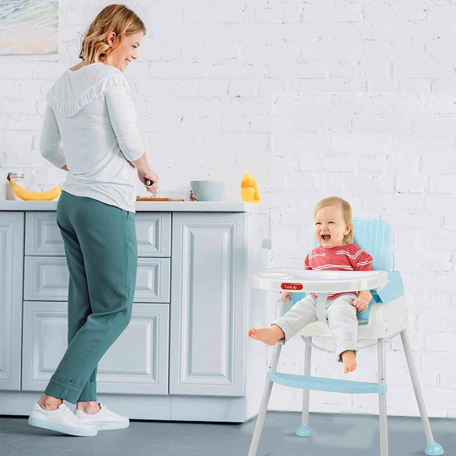 4-In-1 Baby High Chair, Blue - Image 9