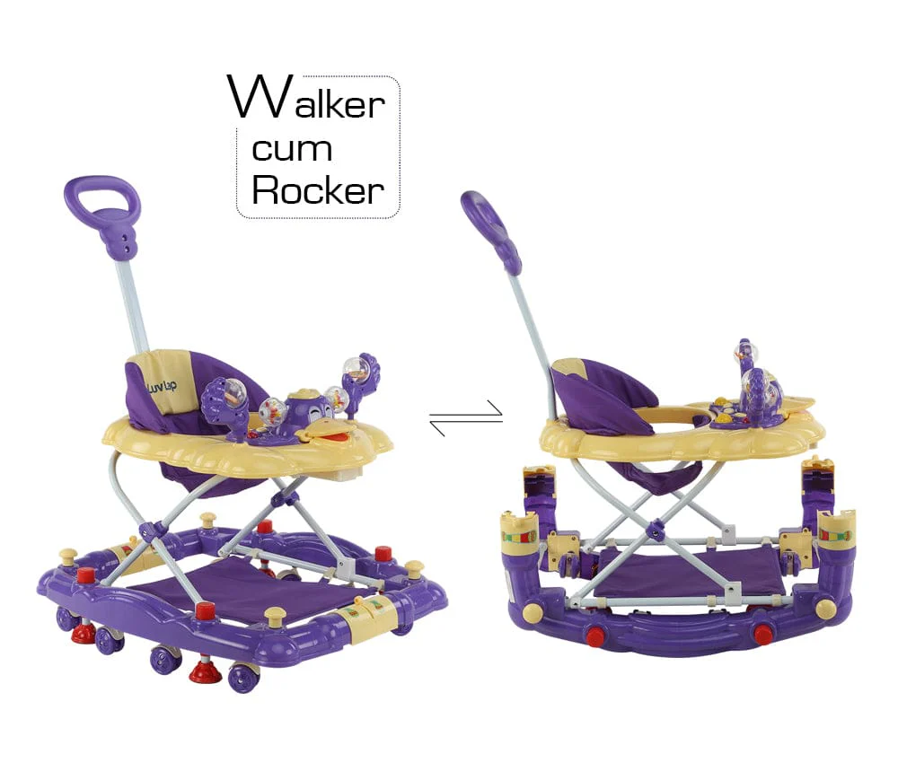 Comfy Baby Walker Cum Rocker, Purple - Image 4