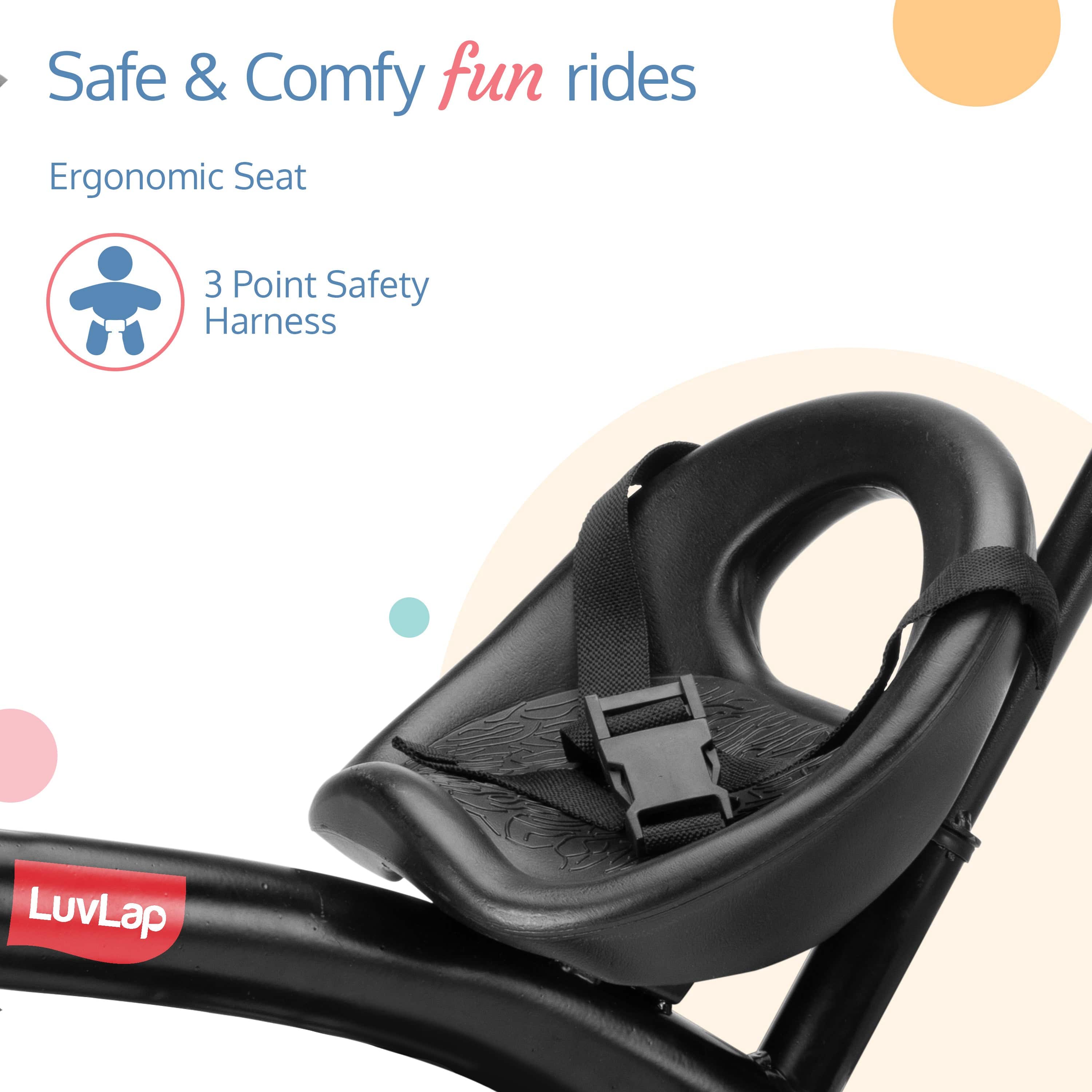 Elegant Lite Kids' Tricycle with Push Bar - Red - Image 4