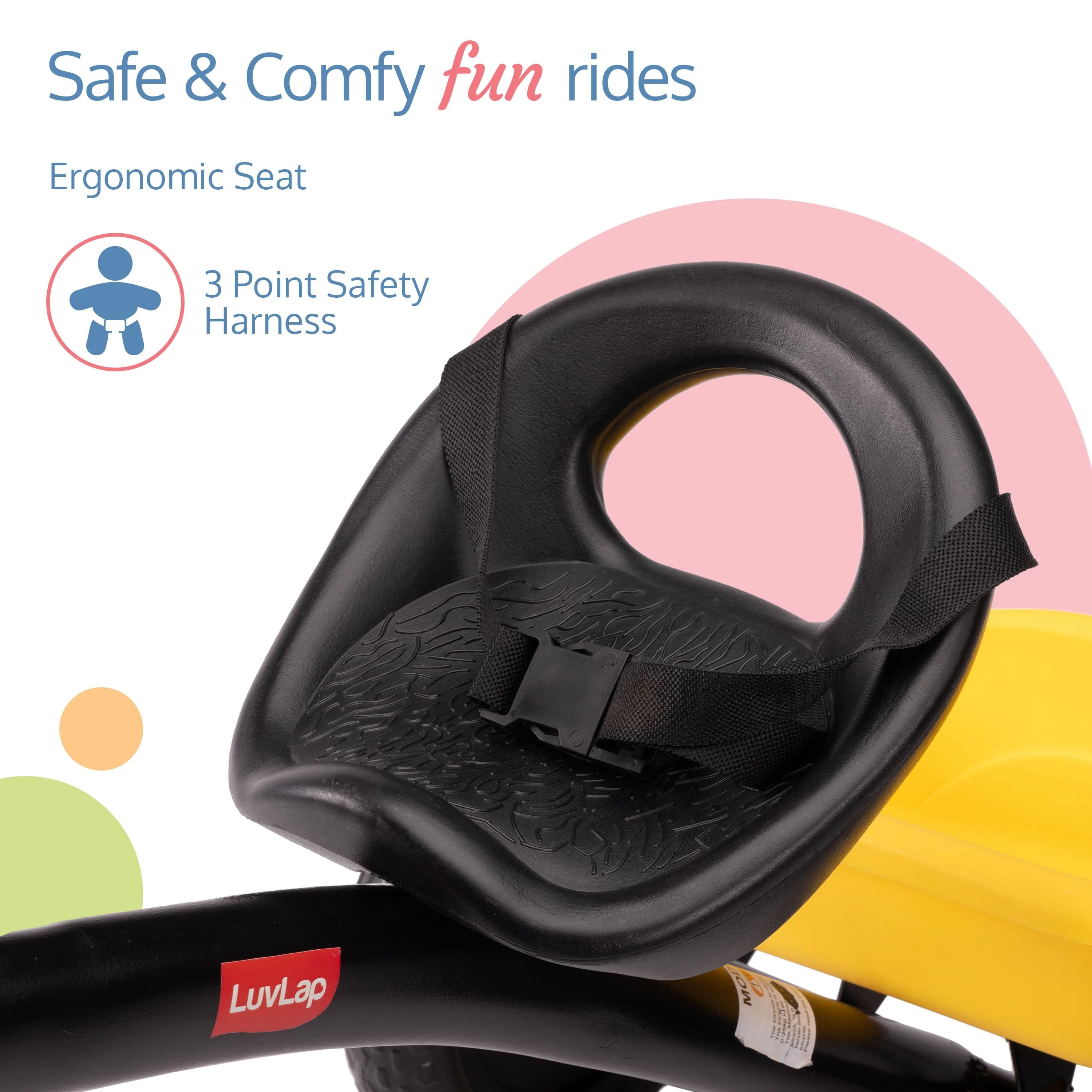 Joy Baby Cycle/Tricycle for Kids - Yellow - Image 3