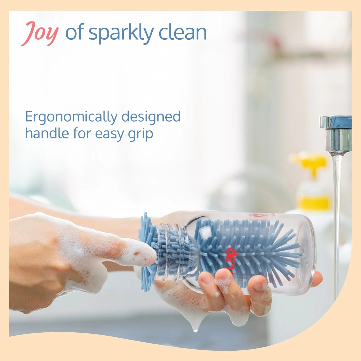 Silicone Bristle Brush & Nipple Cleaner, Blue - Image 4
