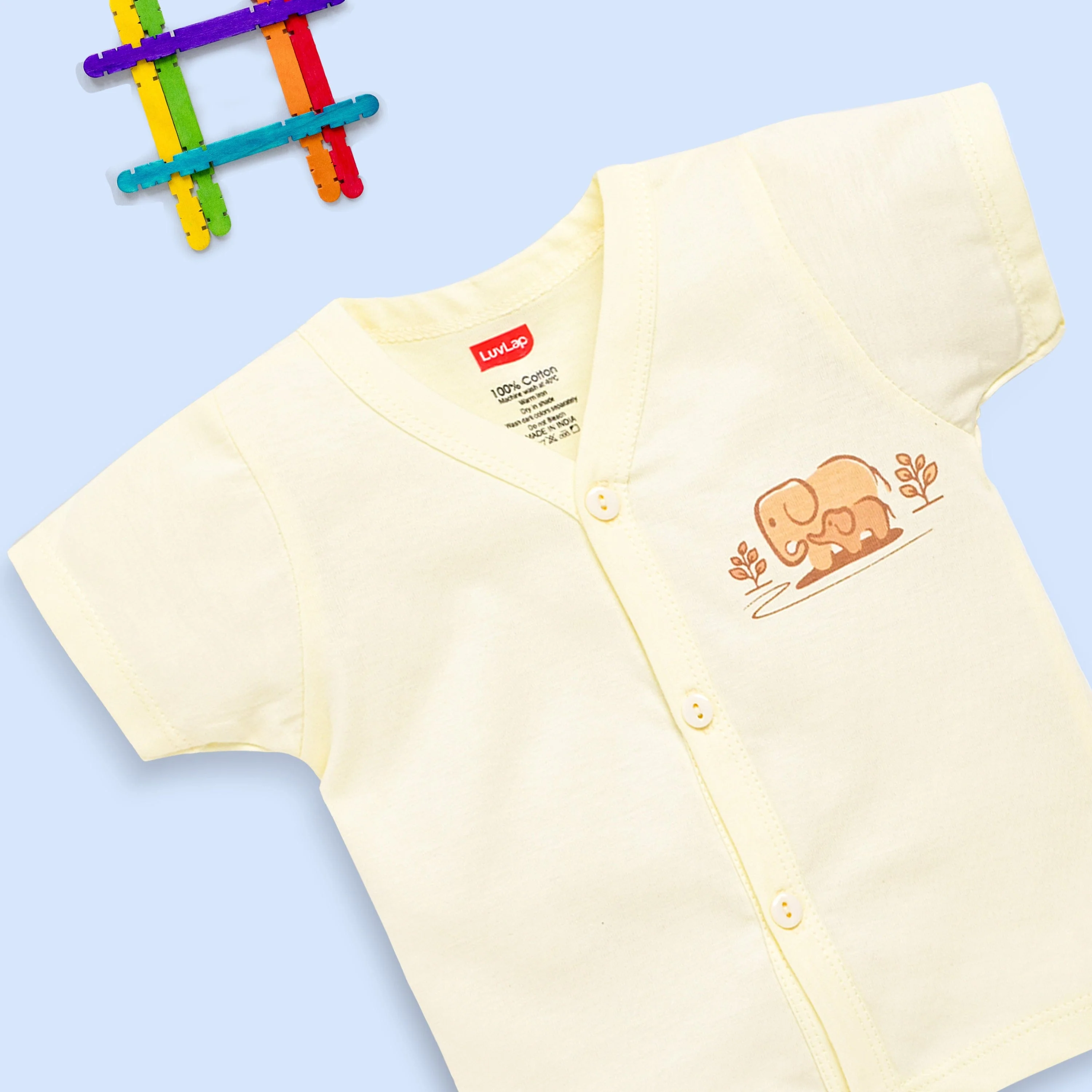 Baby Boys & Baby Girls Pack Of 3 Half Sleeve Jhabla & Shorts Set 100% Cotton - Image 7