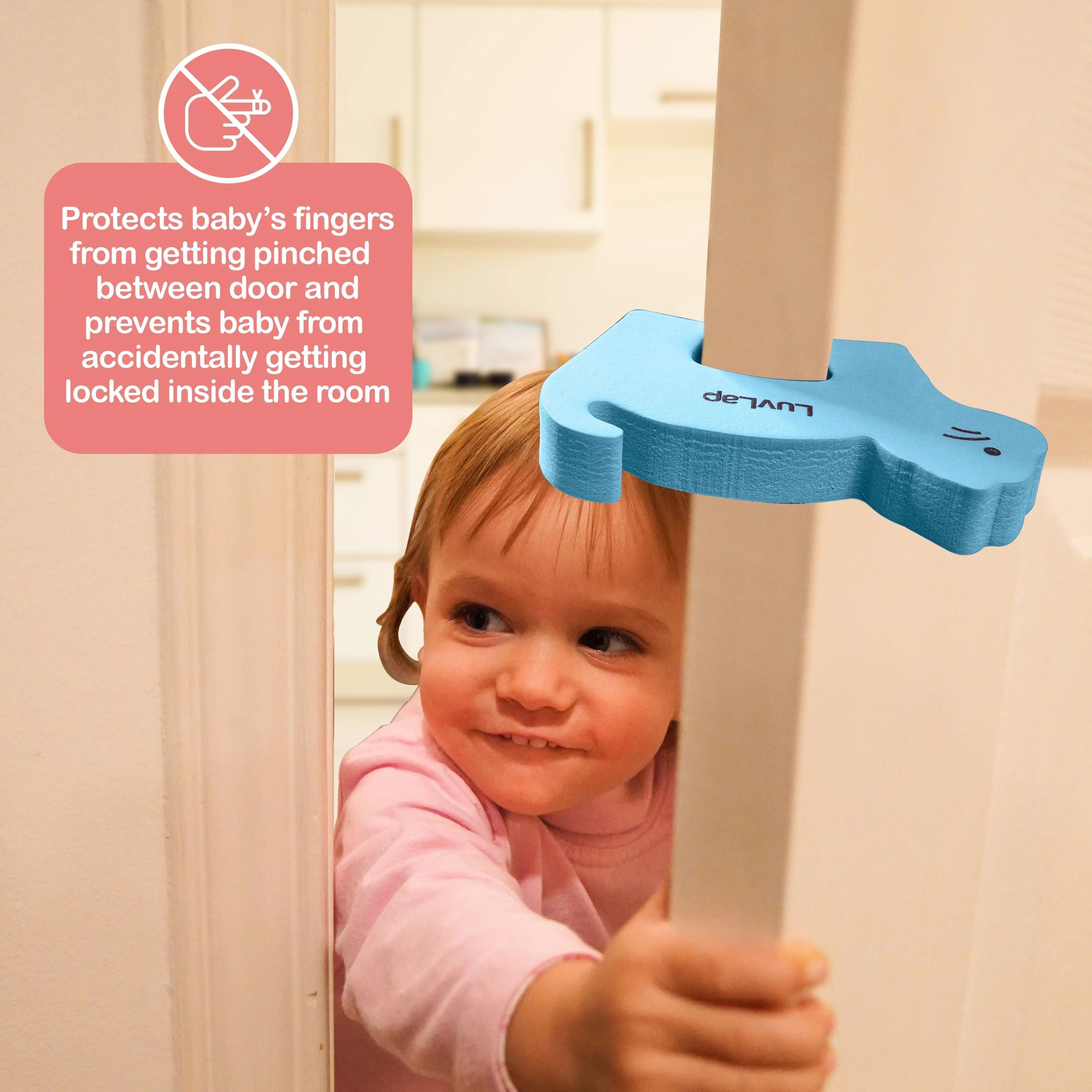 Baby Safety Door Stopper Finger Pinch Guard Pack of 4, Multicolor - Image 3