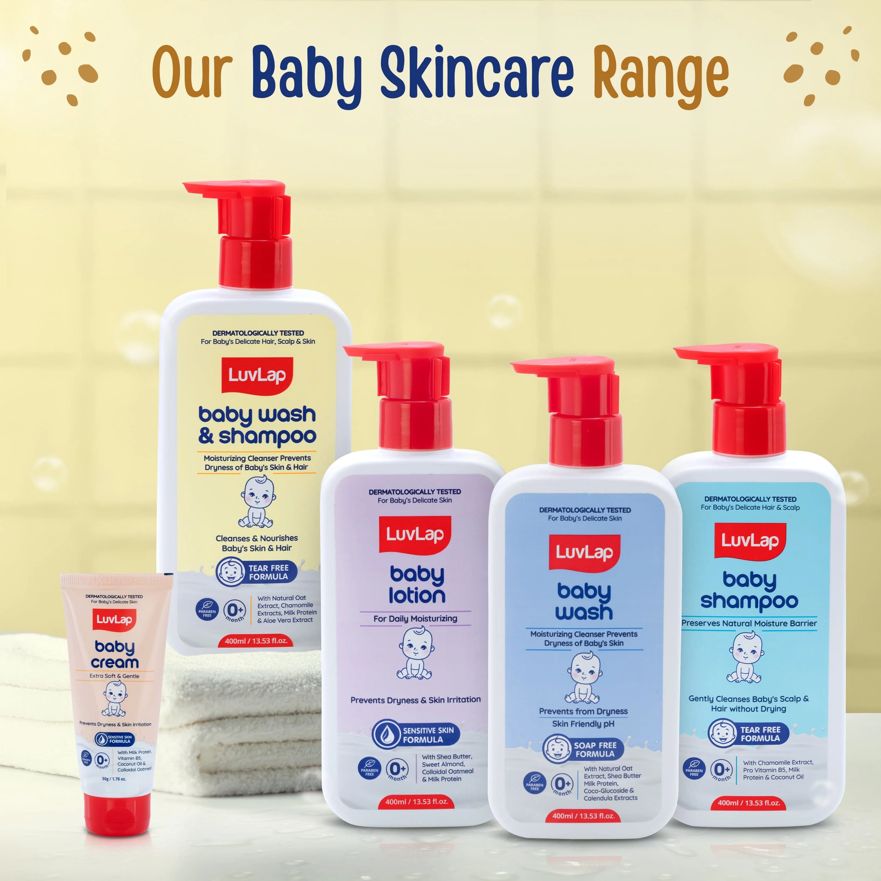 LuvLap Baby Wash & Shampoo - 100ml with Chamomile, Milk Protein, Oatmeal & Shea Butter, Paraben Free, Tear Free, Soap Free, Rich Moisturised Skin & Soft Hair, Baby Body Wash, Dermatologically Tested - Image 7