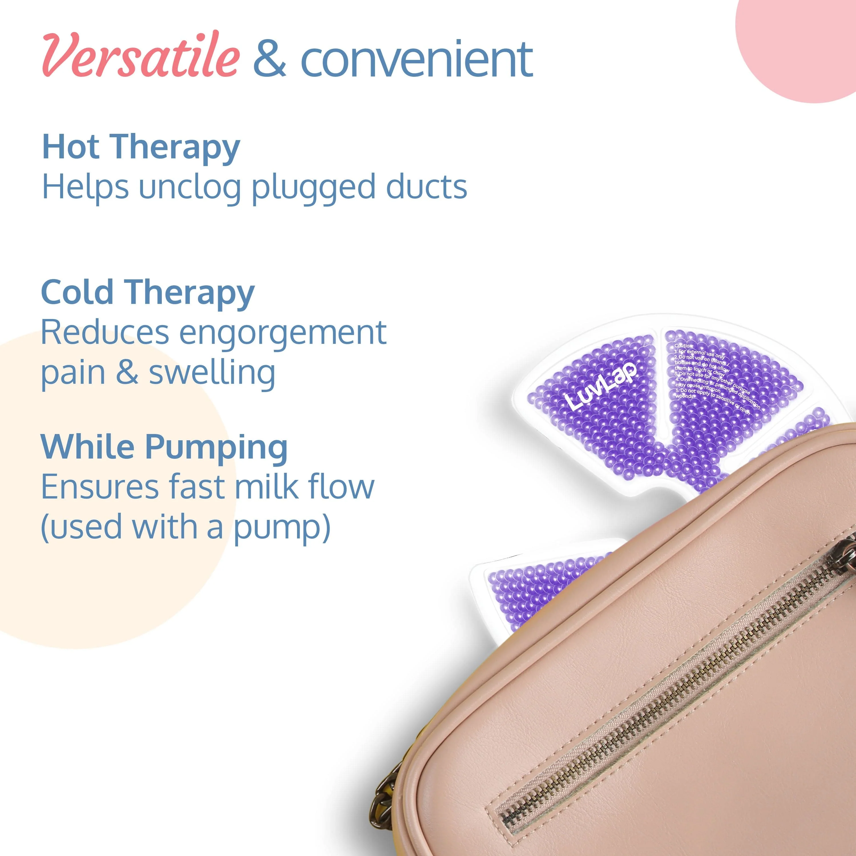 Breast Hot & cold Pad, 2 pc Breast Therapy Pack, Purple - Image 3