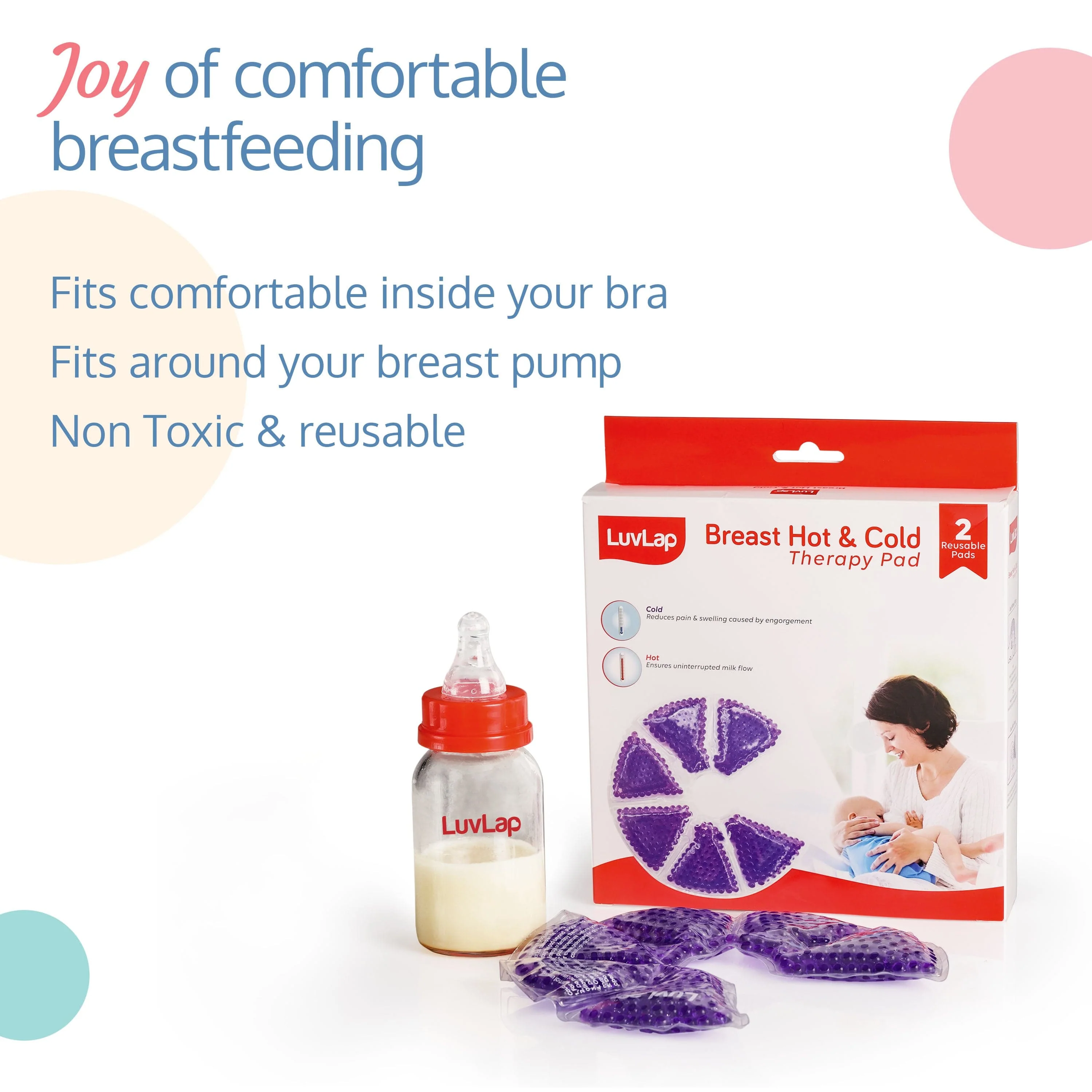 Breast Hot & cold Pad, 2 pc Breast Therapy Pack, Purple - Image 5