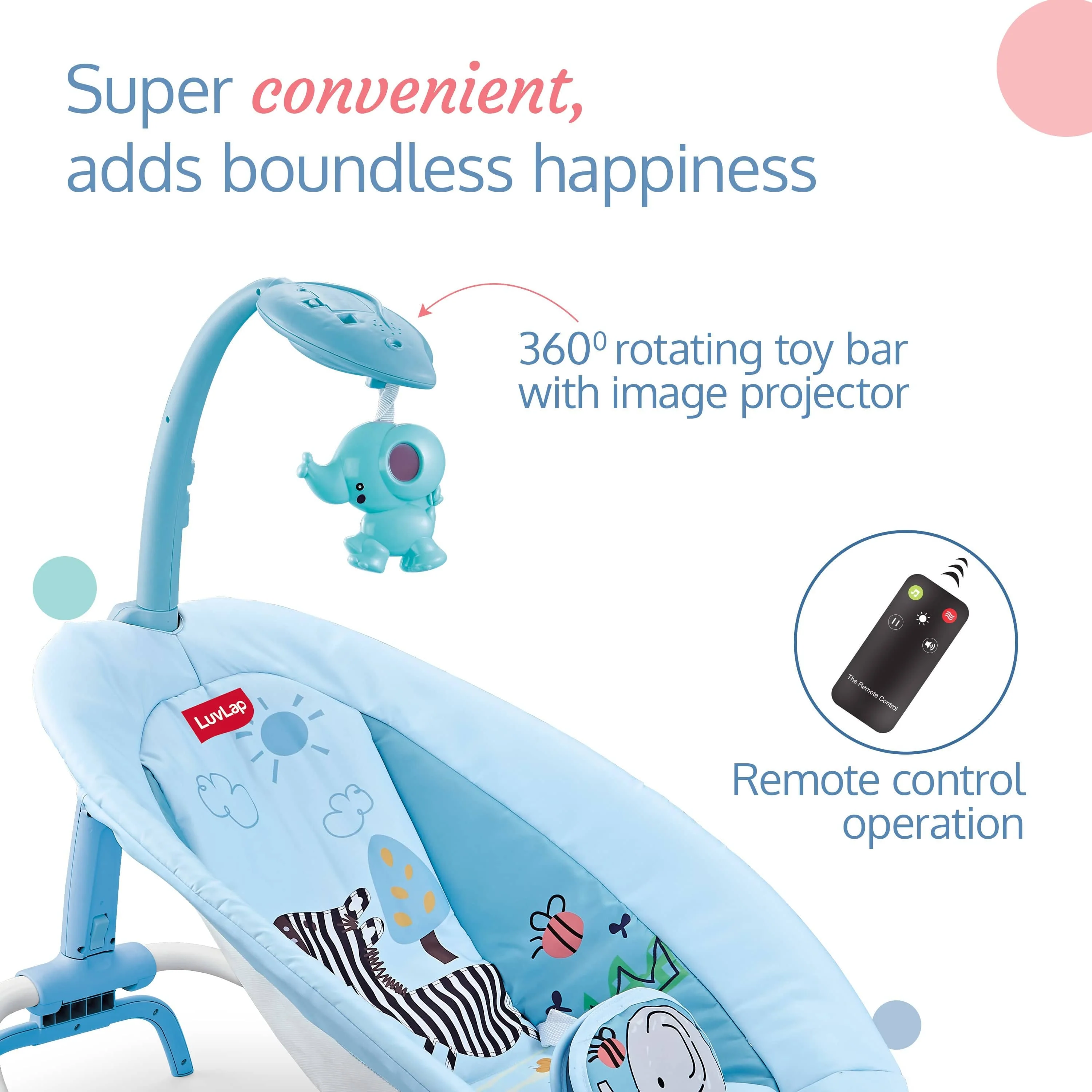 Joy-N-Giggles Baby Rocker, Blue - Image 3