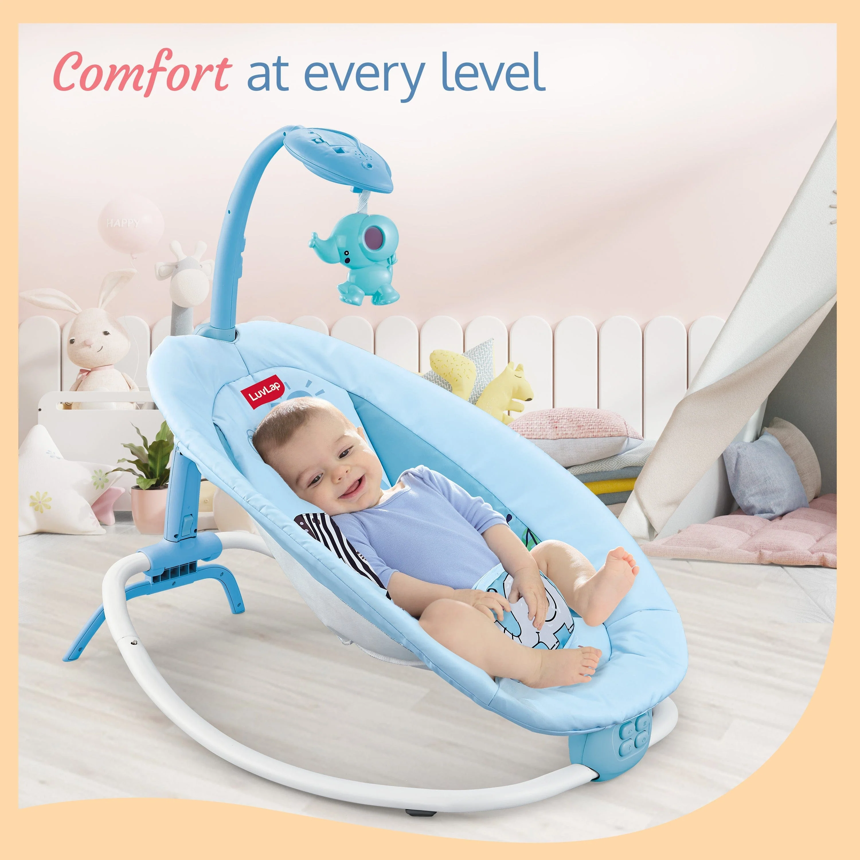 Joy-N-Giggles Baby Rocker, Blue - Image 5