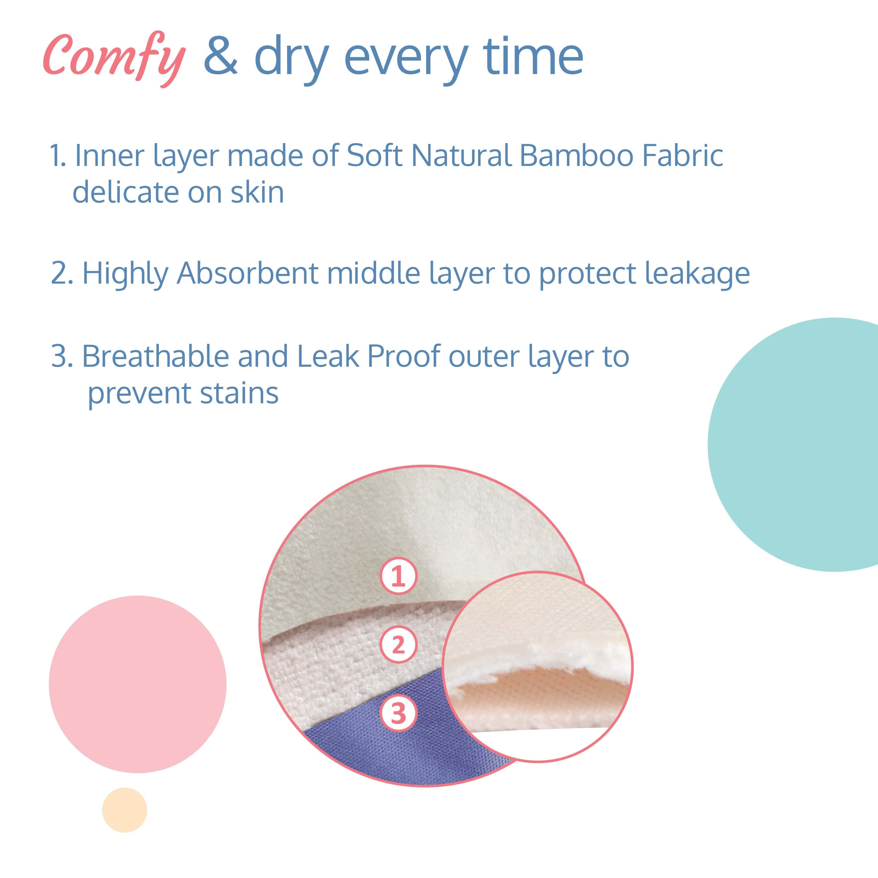 Natural Bamboo Washable Nursing Breast Pads,  8Pcs - Image 6