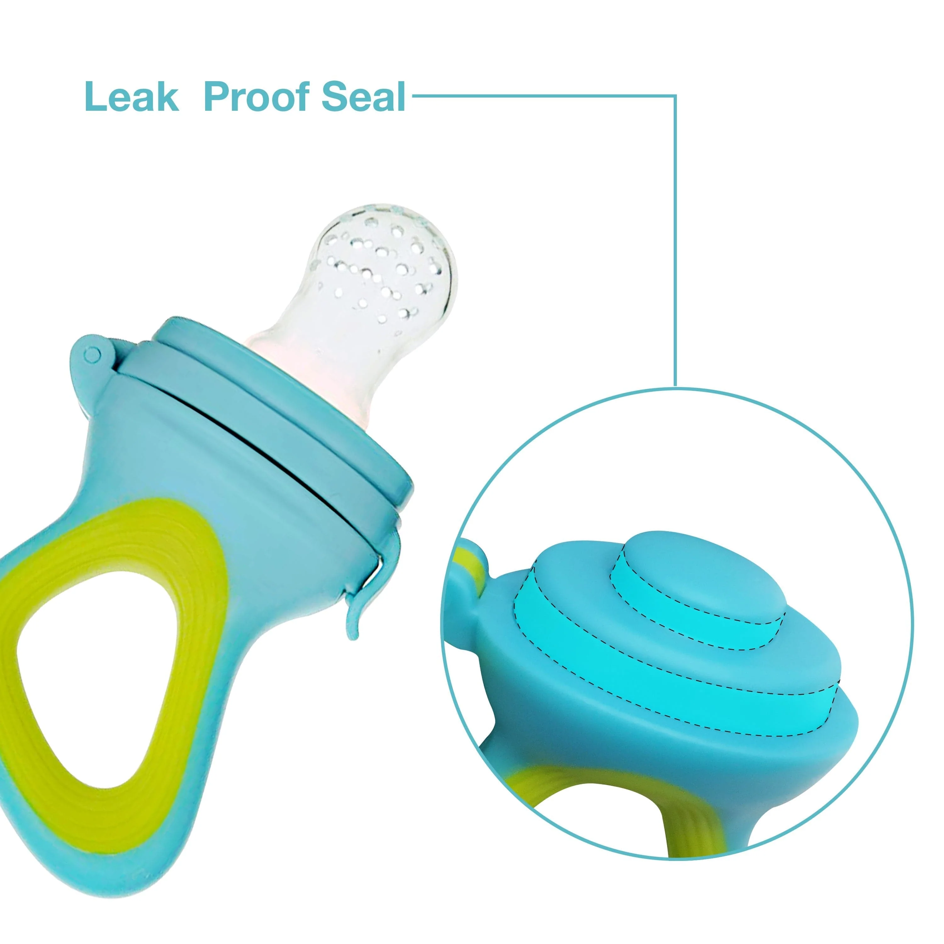 Silicone Food/Fruit Nibbler with Extra Mesh, Elegant Blue, BPA Free - Image 5