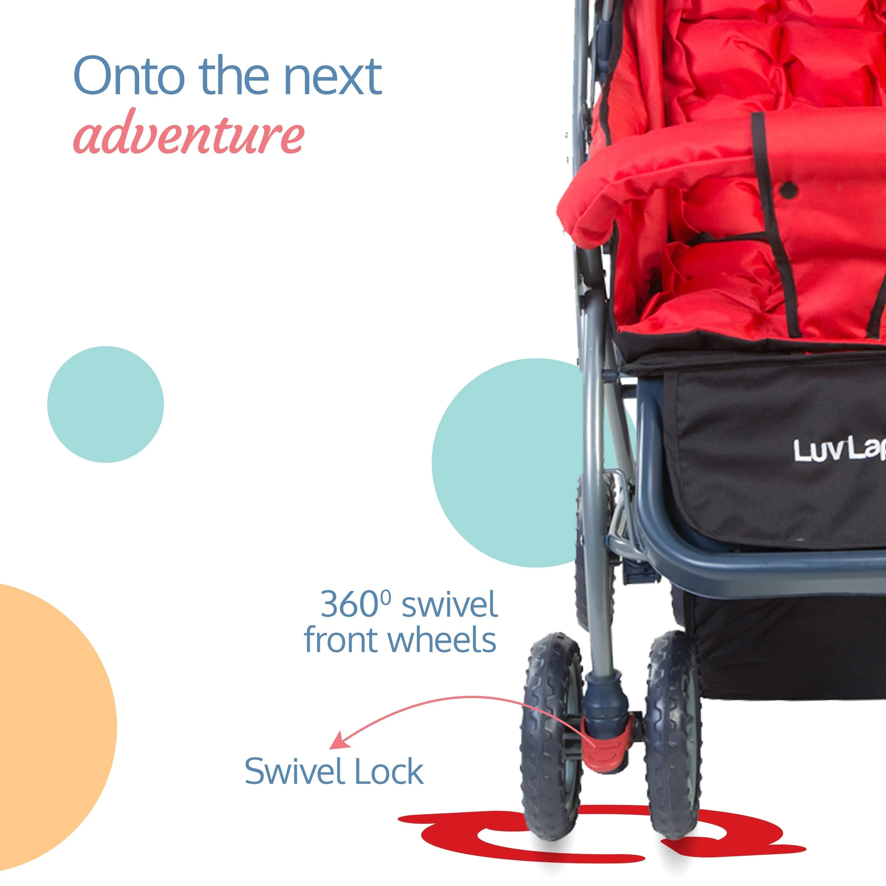 Starshine Baby Stroller/Pram for 0 to 3 Years, New Born/Toddler/Kid, Lightweight, Adjustable backrest, 360° Swivel Wheel, Large Storage Basket, Reversible Handlebar (Red) - Image 5