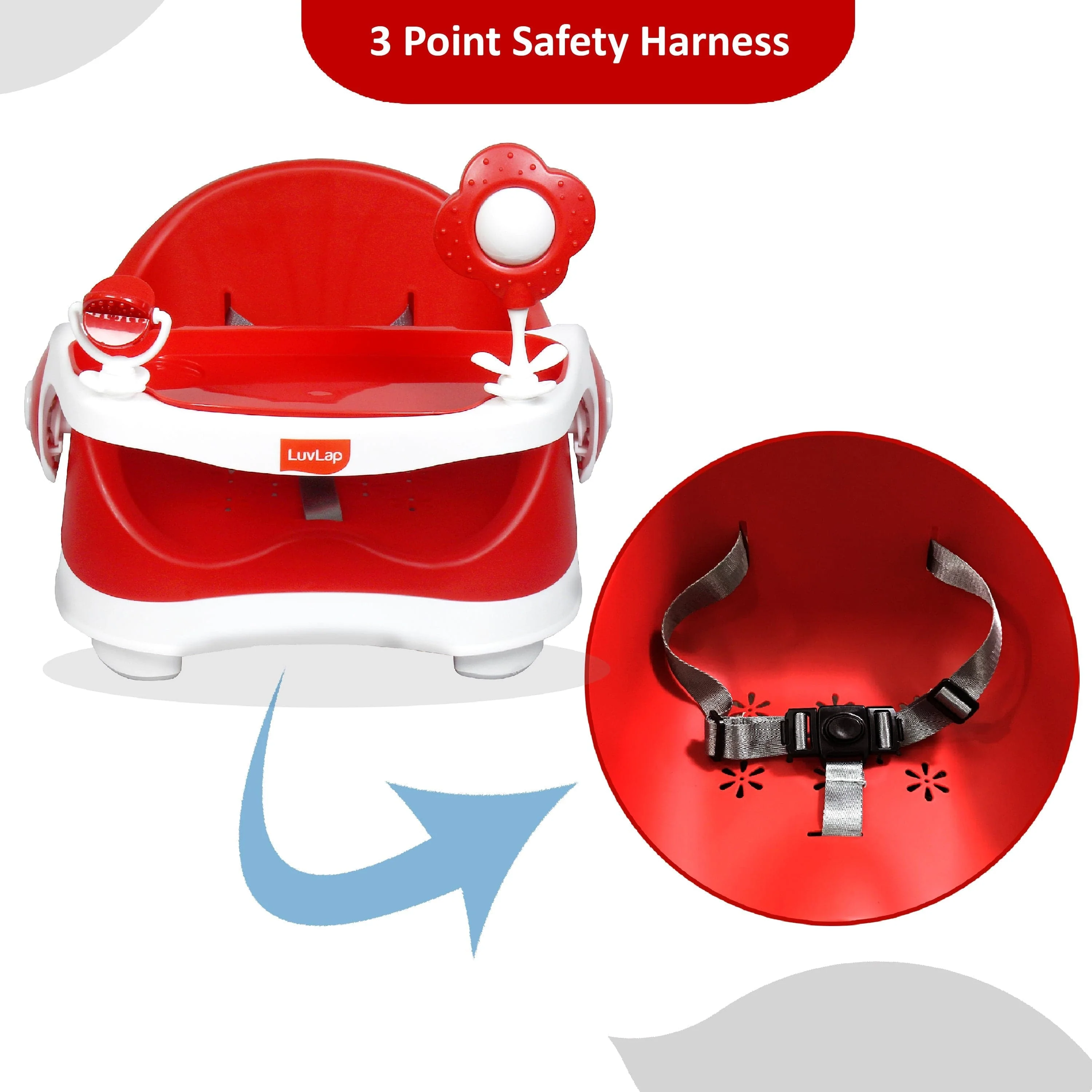 Springdale Baby Booster Seat, Red - Image 5